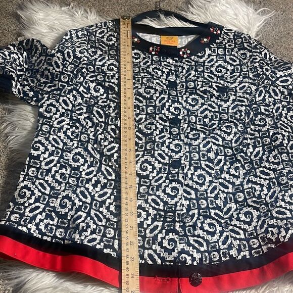 Ruby Rd. jacket Womens size 16 button up beaded Neck line  3/4 sleeve - Picture 7 of 10